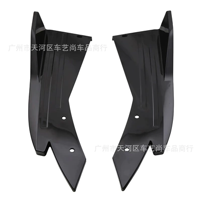 Car Exterior Modification Surround Carbon Fiber Pattern Rear Corner Anti-Collision, Anti-Scratch, Anti-Scratch Rear Lip Rear Spoiler Modification Parts (Big Surrounded) - glossy-black-pair