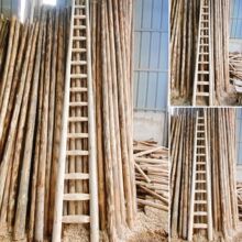 K8S木质实木圆料加粗直梯单梯家用阁楼装修工程爬梯楼梯老式