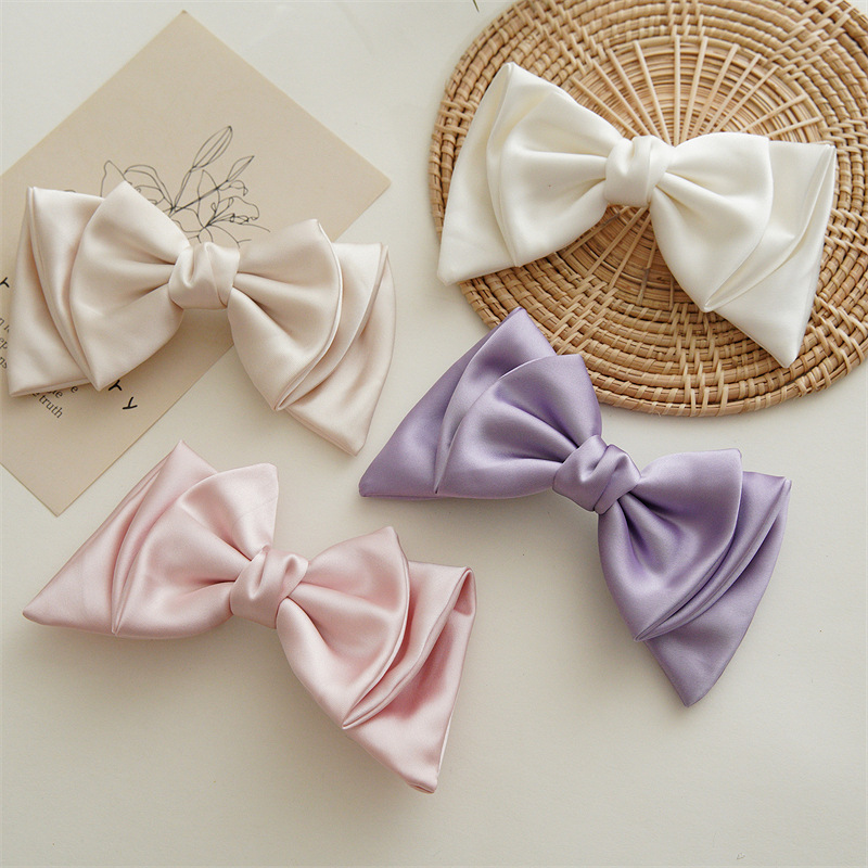 Women's Cute Sweet Bow Knot Satin Hair Clip display picture 1