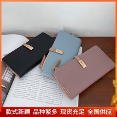Women's Wallet Long Women's Wholesale Fashion Candy Color PU Zipper Handbag Card Holder Wallet Credit Card Case