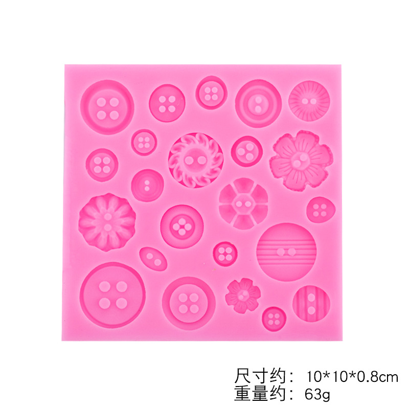 Gran y pequeño botón silicona molde epoxi colgante decoración herramienta DIY hornear fondant chocolate ritmo seco