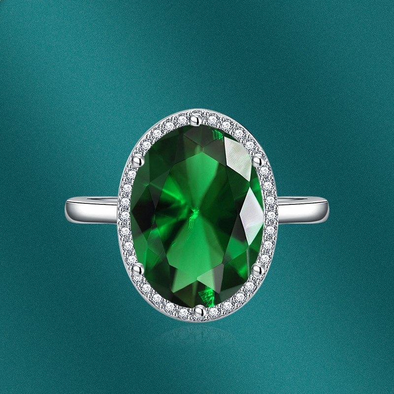 Fashion Oval Copper Inlay Zircon Rings 1 Piece