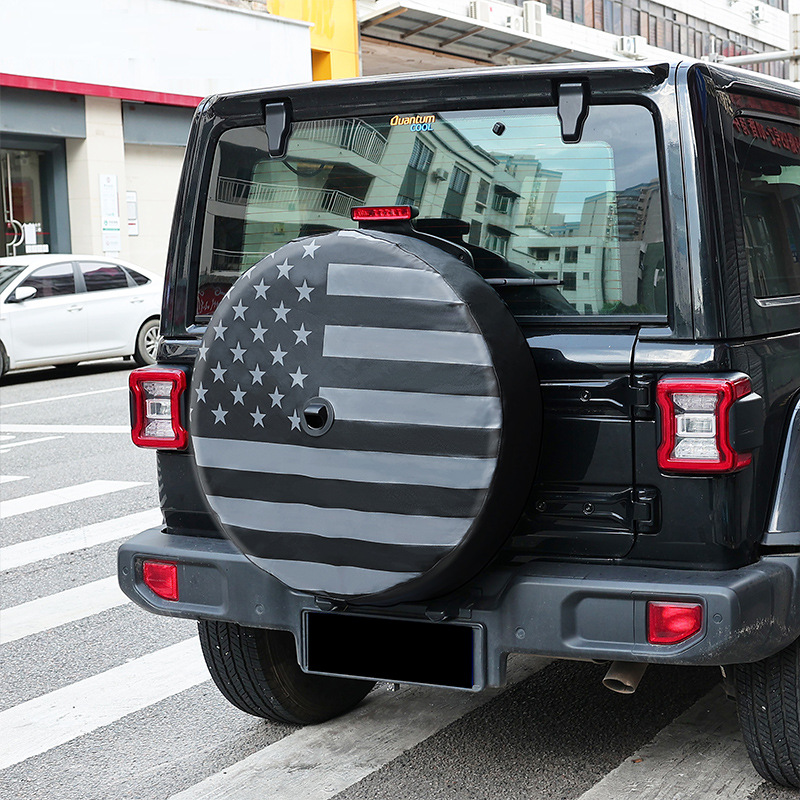 Suitable for Wrangler with Camera Hole Tire Cover American Flag Spare Tire Cover Trailer Suv Truck Cross-Border Explosion