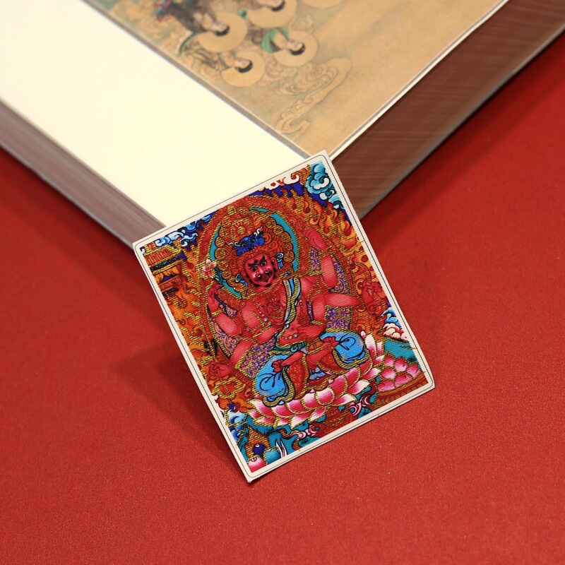 手描きの金のチベットタンカ絵画コアハート前世と現在のザキラムグリーンタラとマラパラ卸売|undefined