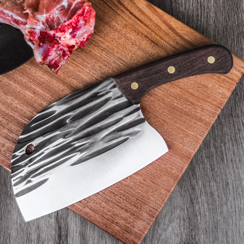网红不锈钢菜刀锻打锤纹鱼头刀厨房家用锋利斩切刀切肉切片刀