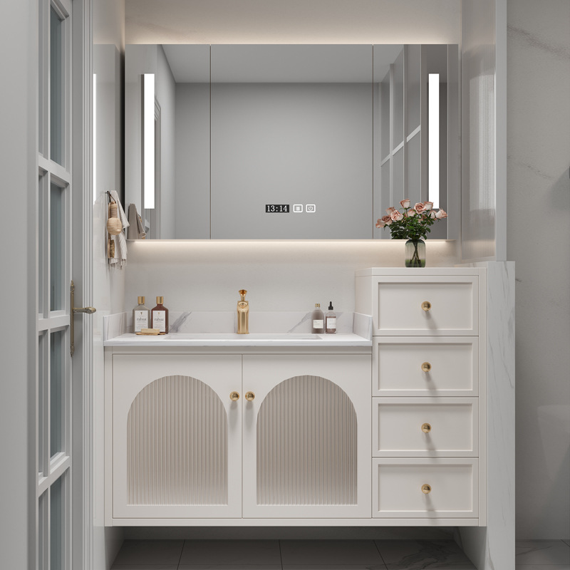 Американский шкаф для ванной комнаты комбинация висящего шкафа каменная тарелка сплошной деревянная карага