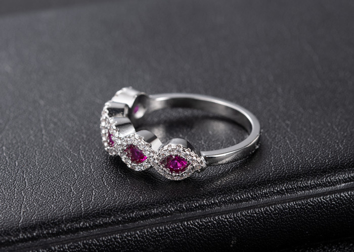 crossborder micro zircon emerald ring ruby full diamond ring fashion jewelrypicture5