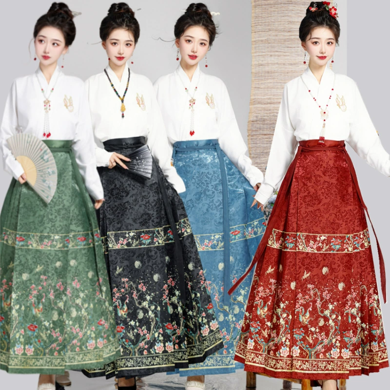 Xunxiang новый тонкий жаккардовый юбка с конским лапшой