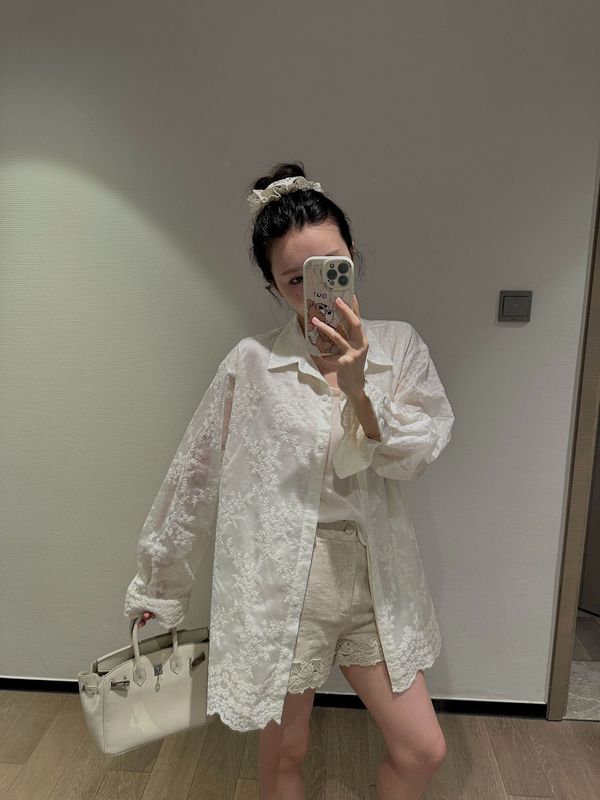 法式复古风重工刺绣衬衫女25秋季新款精致蕾丝刺绣韩系高级感衬衣|undefined