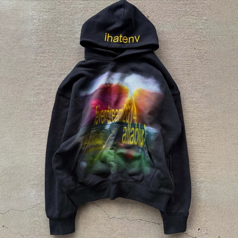 Y2K European and American retro dark gothic punk print high street Harajuku subculture pullover sweatshirt