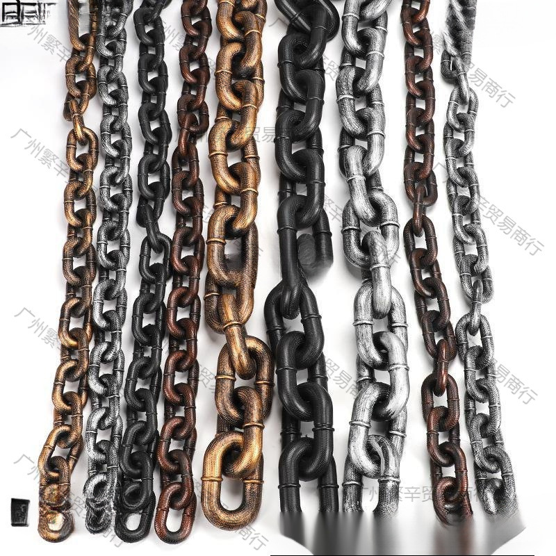 仿真铁链子道具万圣节鬼屋密室塑料假链条影视刑具囚犯酒吧锁链