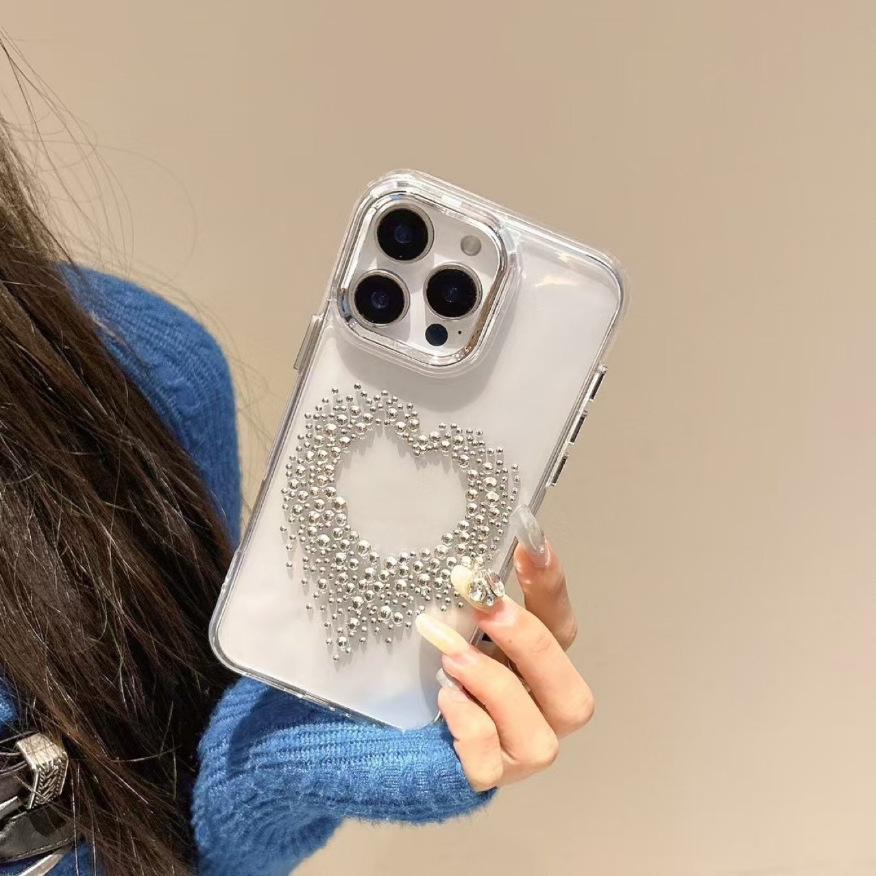 Phone Cases Classification Tpu Rhinestone Heart Shape Elegant Cute Phone Cases Phone Accessories
