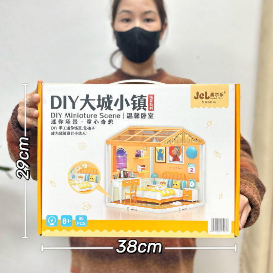 Girls toy DIY cabin bedroom milk tea shop assembled handmade three-dimensional building model room toy gift box wholesale