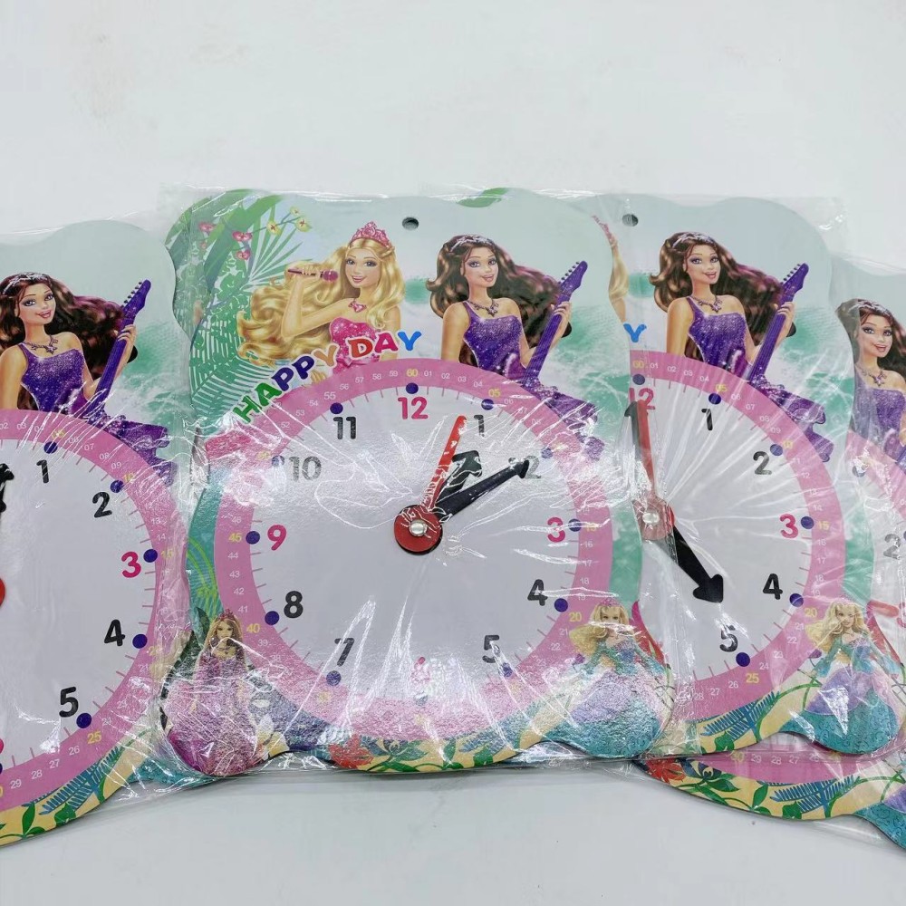 Venta al por mayor de dibujos animados kindergarten educación temprana aprendizaje ayudas reloj de cartón aprendizaje enseñanza ayudas reconocimiento tiempo minuto y segundo dispositivo de aprendizaje