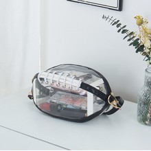 亚马逊新款透明橄榄球包外出化妆品收纳包高颜值大容量