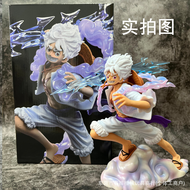 One Piece Gk Figure Sun God Nika Luffy Cloud-Stepping Battle Form with Lightning Effects Model Design