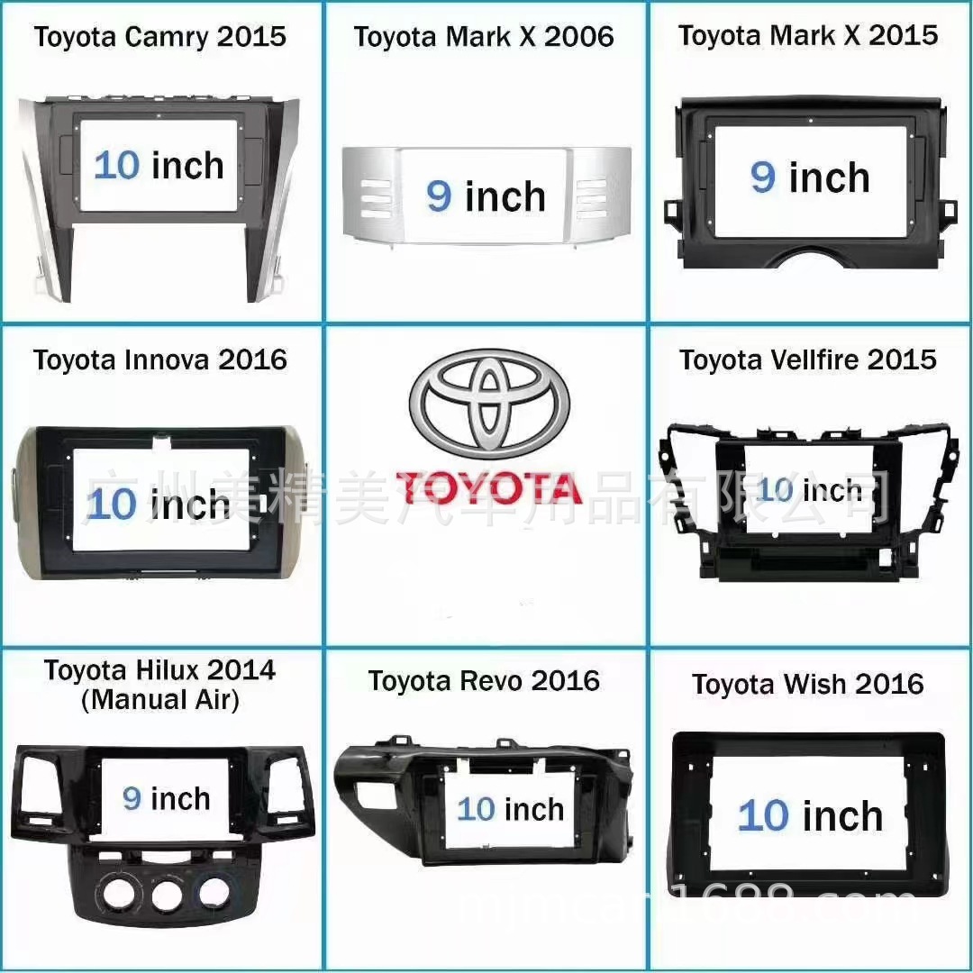 Toyota, Nissan, Hyundai, Volkswagen, Chevrolet, Mazda va boshqa brendlar uchun mos keladi. Shuningdek, markaziy konsol navigatsiya panellari uchun ham mos keladi.