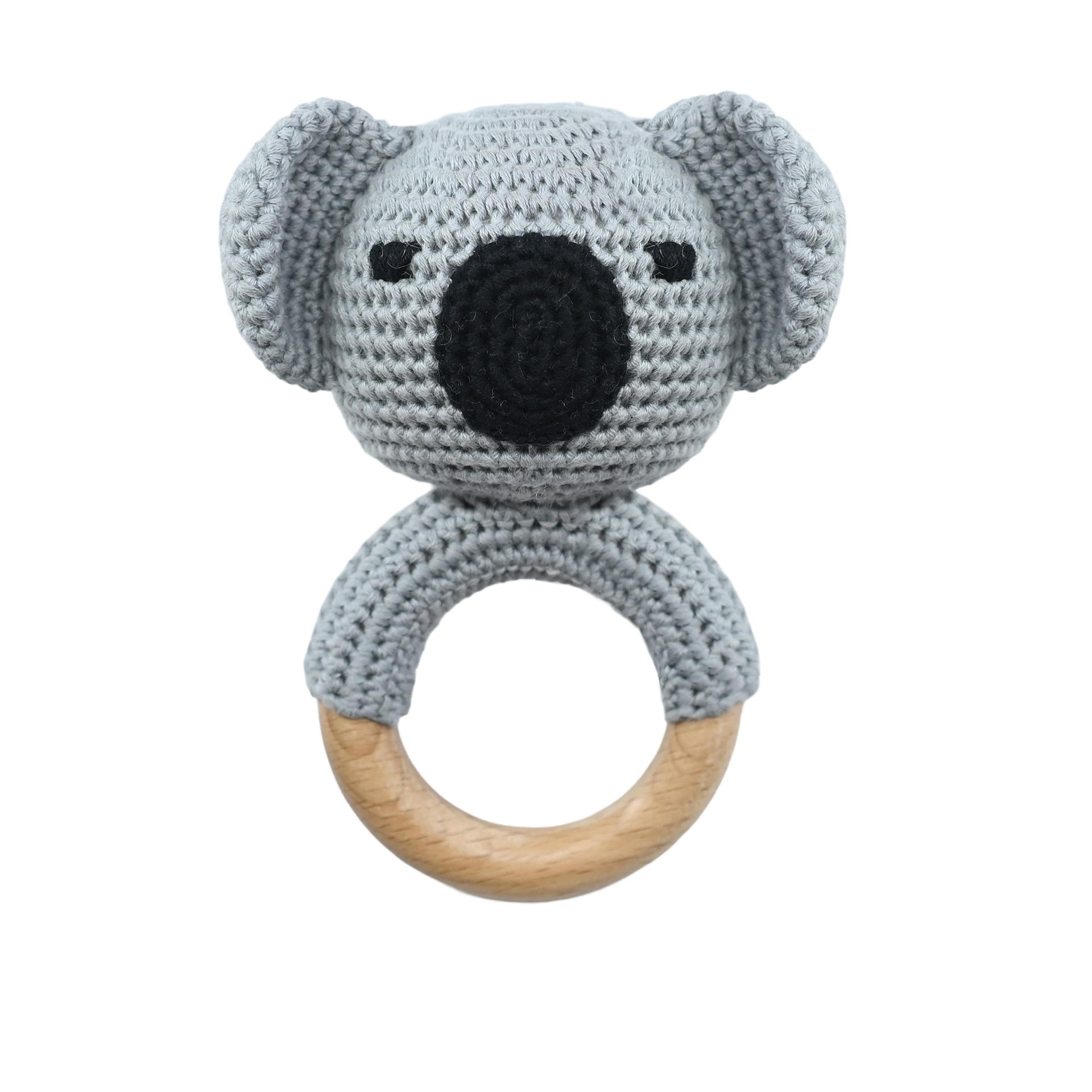 Productos para bebés círculos de haya para bebés, bebés creativos, manos tranquilizadoras, cuentas, ganchillo de animales, campanas