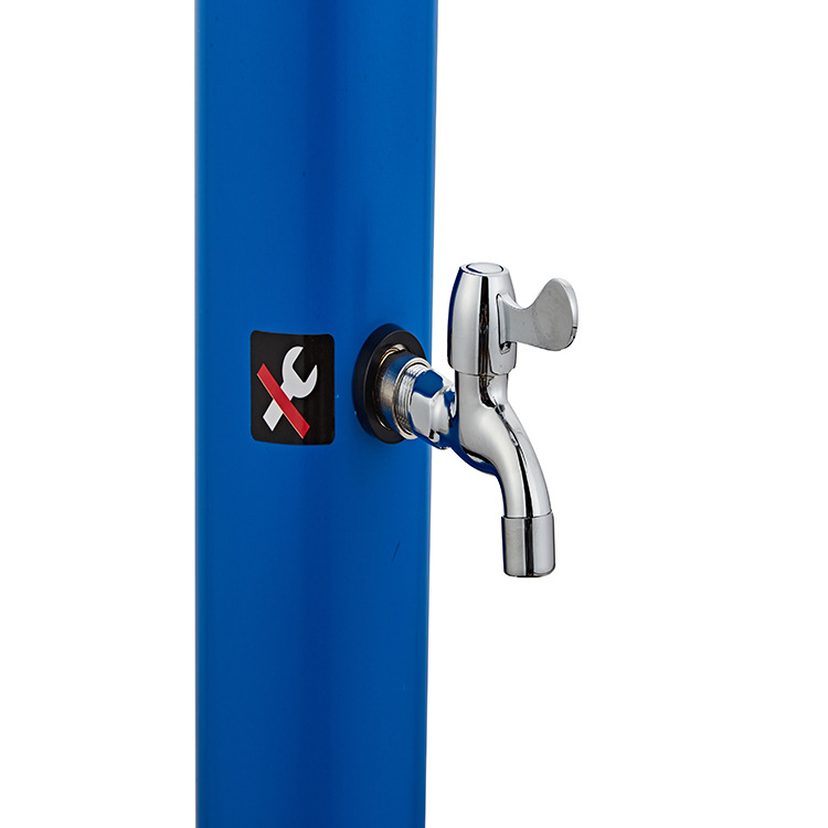 20L cilindro curvo nuevo color plateado PVC columna de ducha solar ducha de jardín al aire libre interruptor de agua caliente y fría