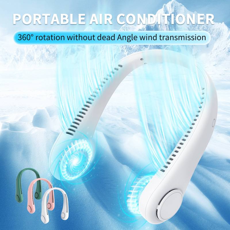 Classic Silicone Clip-on Fan Portable Wearable Bladeless Clip-on Fan Cross-border Gift Original Manufacturer
