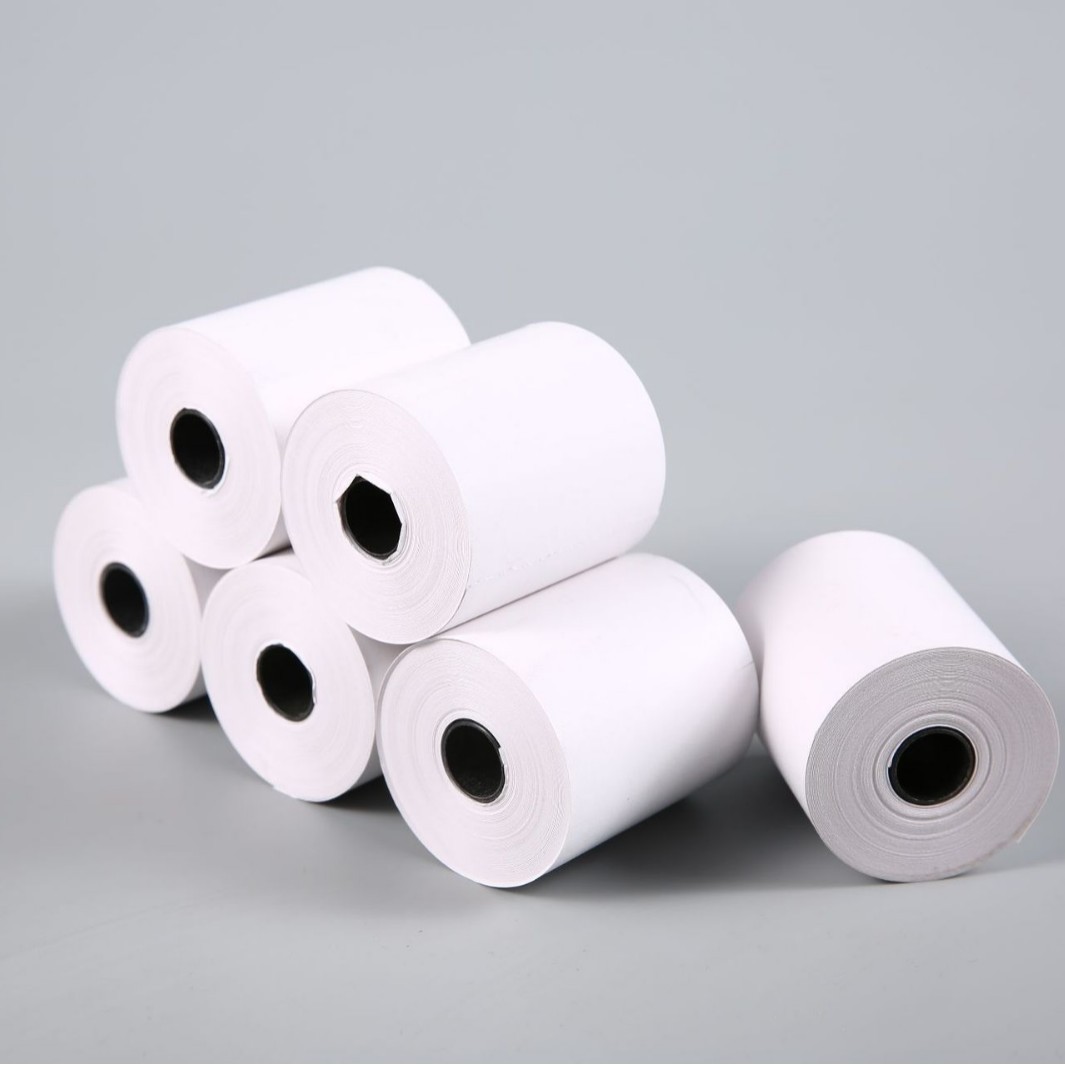 Papel de caja registradora térmica avanzada 80*80 pequeño núcleo de goma para llevar recepción 80*50 Impresión de papel de recibo 57*50 papel de caja registradora