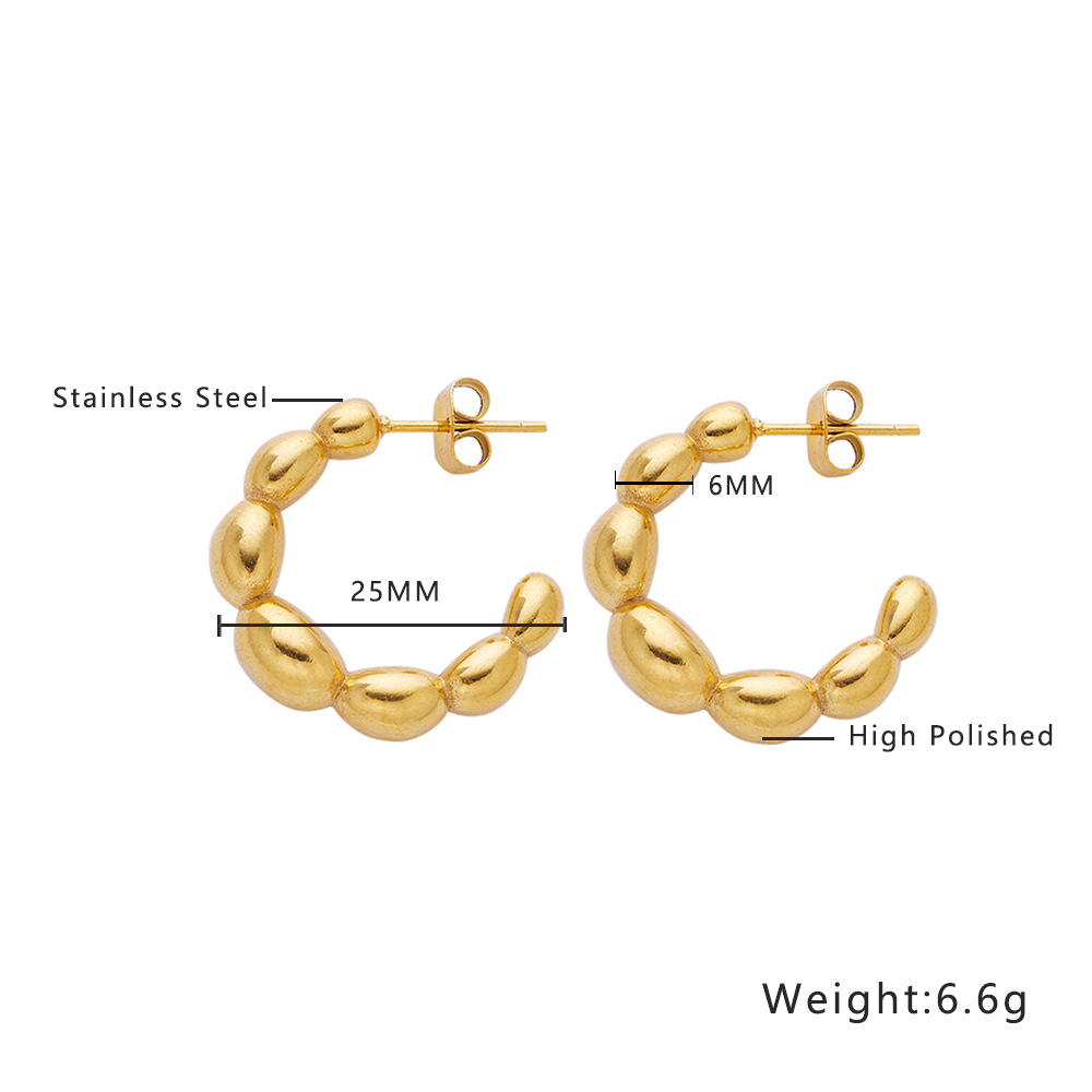 1 Par Estilo Ig Geométrico Enchapado Acero Titanio Aretes display picture 9