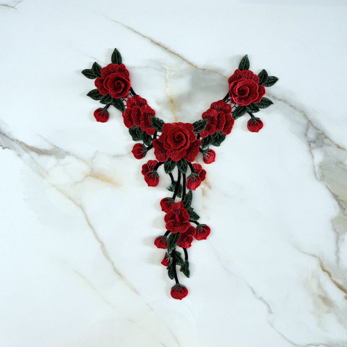 Zhenmei Embroidery Clothing Accessories Embroidery Lace Cloth Denim Patch Flower Clothes Patches New Style Collar Flower Trend