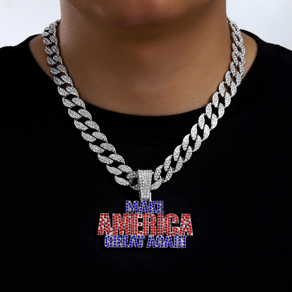 Europa y América Hip Hop Hombres y mujeres llenos de diamantes cadenas cubanas Hiphop estrellas con collares de diamantes hipsters callejeras clavículas