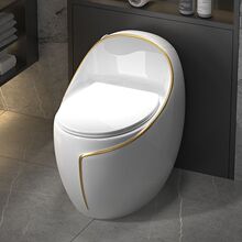新款鸡蛋型马桶轻奢灰色家用陶瓷虹吸式小户型彩色坐便器大口径
