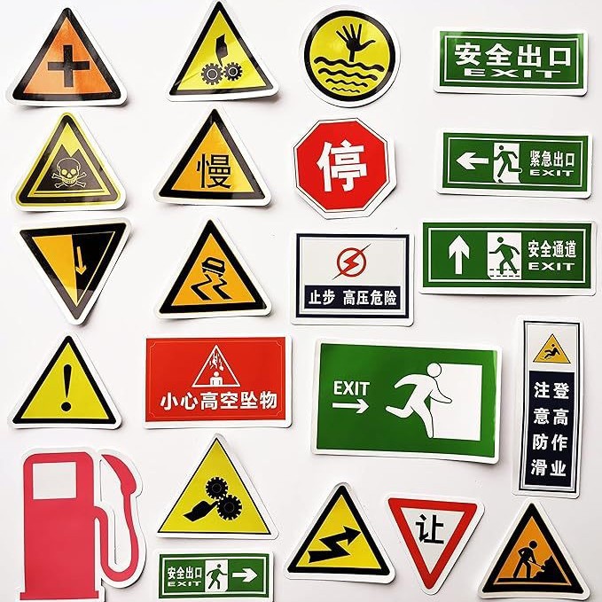Traffic Sign Stickers Funny Traffic Warning Sign Stickers Workplace…