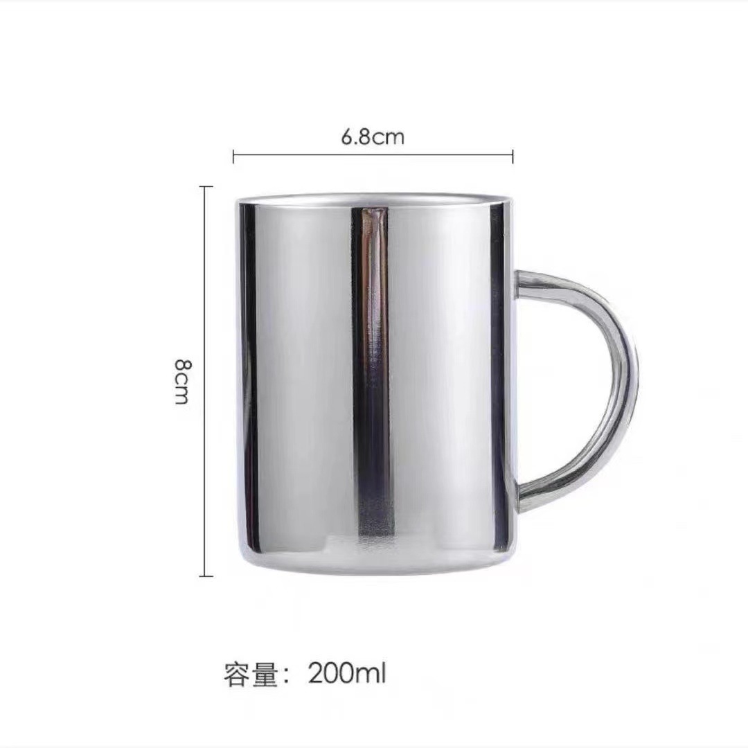 304 acero inoxidable de doble capa taza de agua aislante taza de boca de niños taza con tapa taza doméstica taza de comedor de jardín de infantes