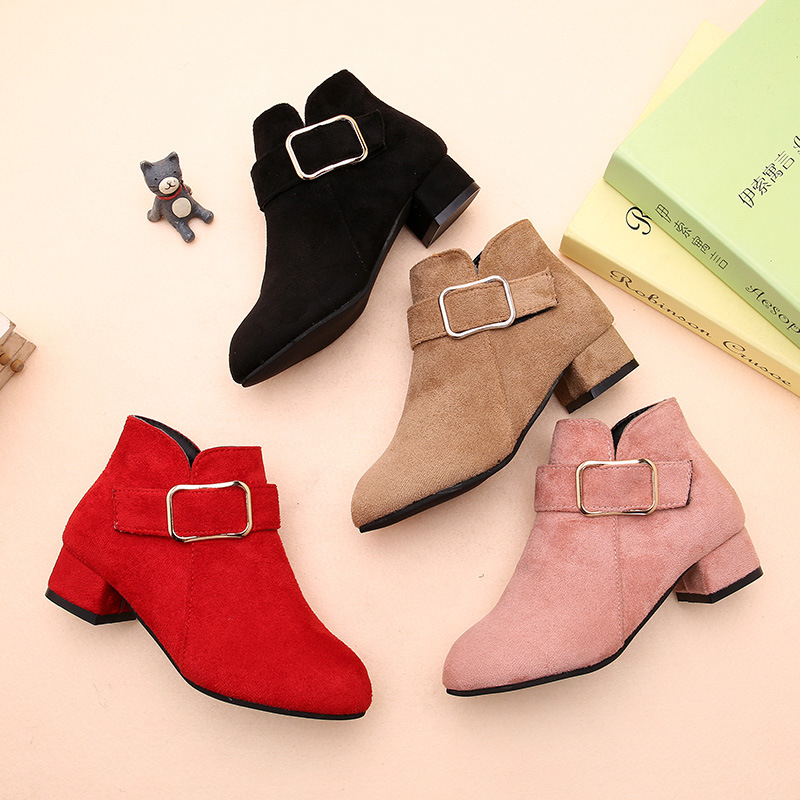 Girls' Shoes Autumn and Winter 2025 New Versatile Korean Style Kidsren's Boots Spring & Fall Boots Short Boots High Heels British Style