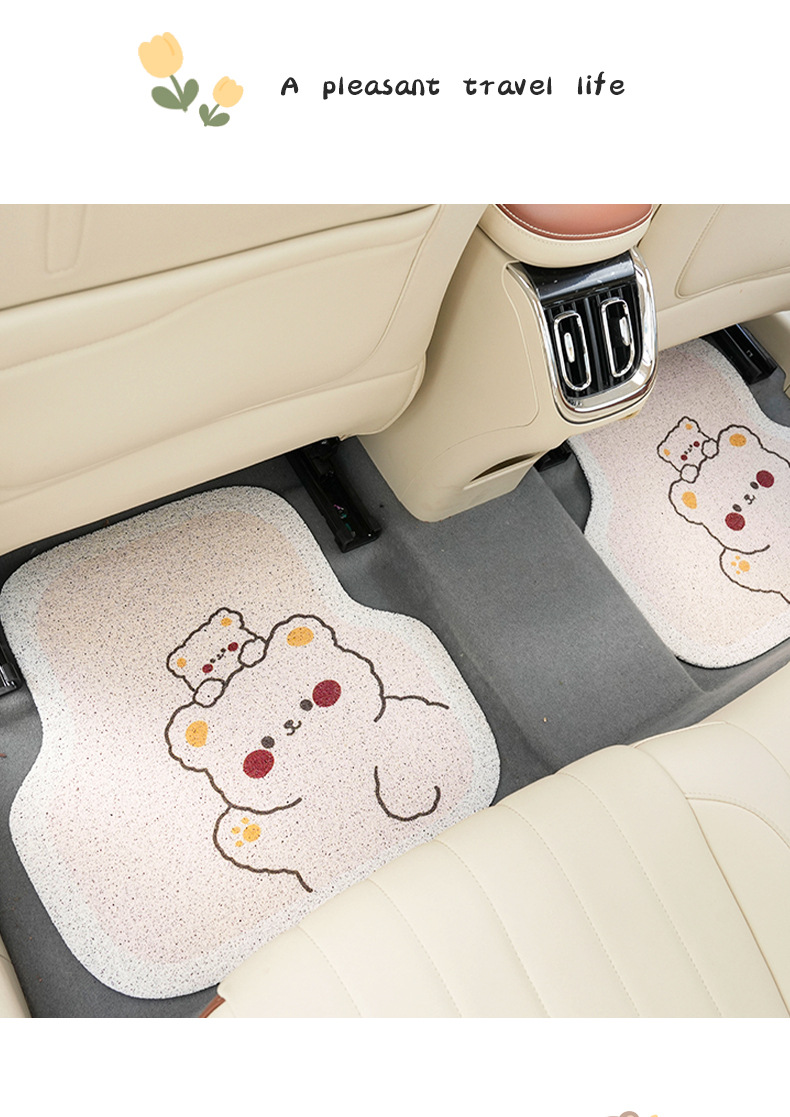 Manufacturer Customized Cartoon Car Floor Mats, Cute Non-Slip Car Foot Mats, Universal Wire Loop Easy-To-Clean Car Floor Mats