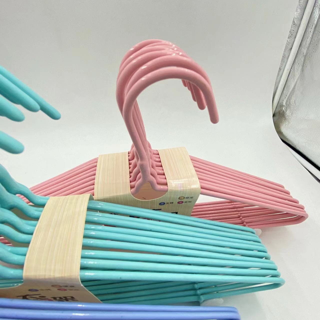 Percha hogar plástico recubierto de alambre de acero con gancho alargado espesado percha antideslizante durable húmedo y seco puesto de suspensión