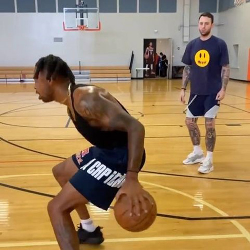 American fitness shorts, mesh breathable sports pants, basketball training pants, Russell's same European and American trendy brand four-quarter pants