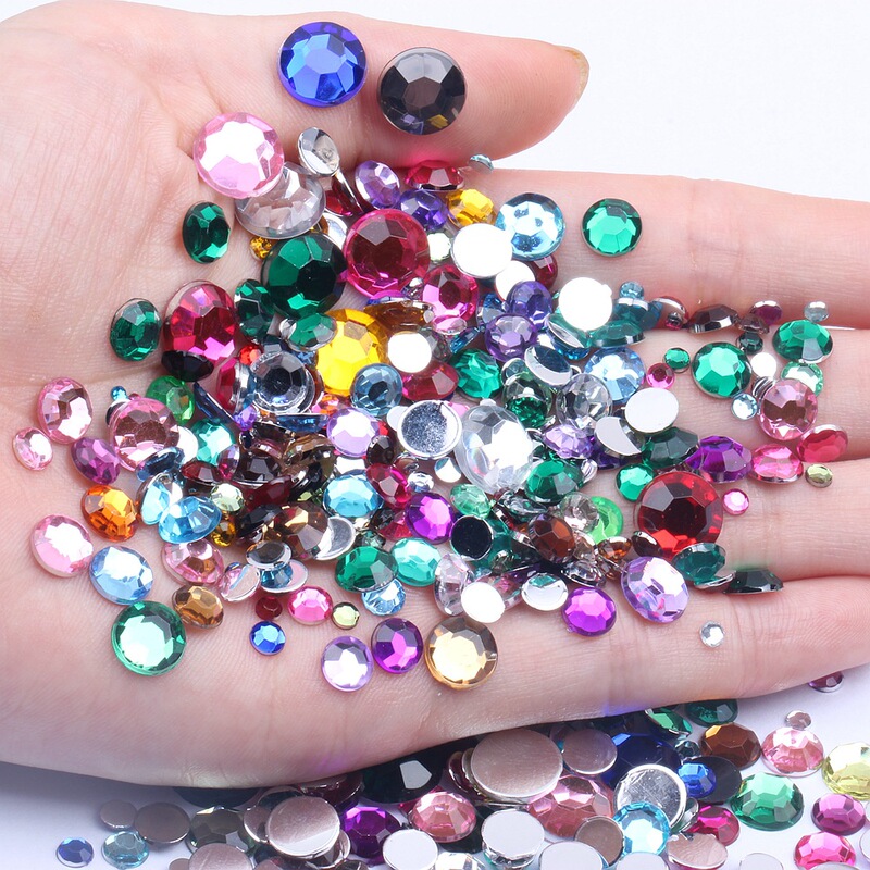 New Imitation Table Flats Bottom Flat Round Acrylic Diamond Small Bag Multi-Color Optional DIY Nail Art Jewelry Mobile Phone Beauty New Imitation Table Flats Bottom Flat Round Acrylic Diamond Small Bag Multi-Color Optional DIY Nail Art Jewelry Mobile Phone Beauty