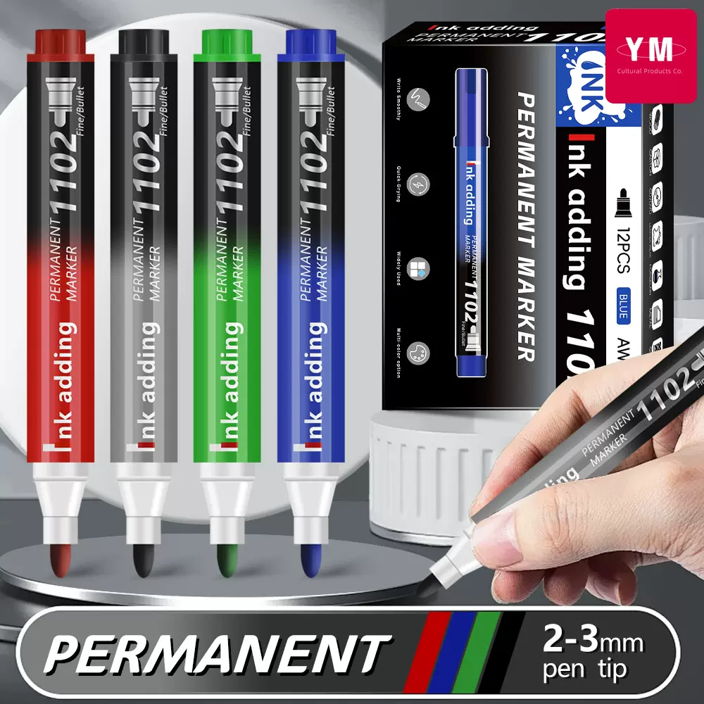 跨境油性记号笔大容量防水速干物流快递办公专用标记马克笔批发