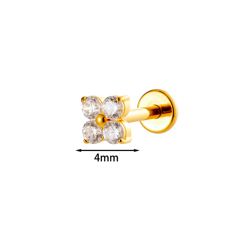 Bijou de piercing fleur en titane hengsen pour lèvre et cartilage_voghion.com