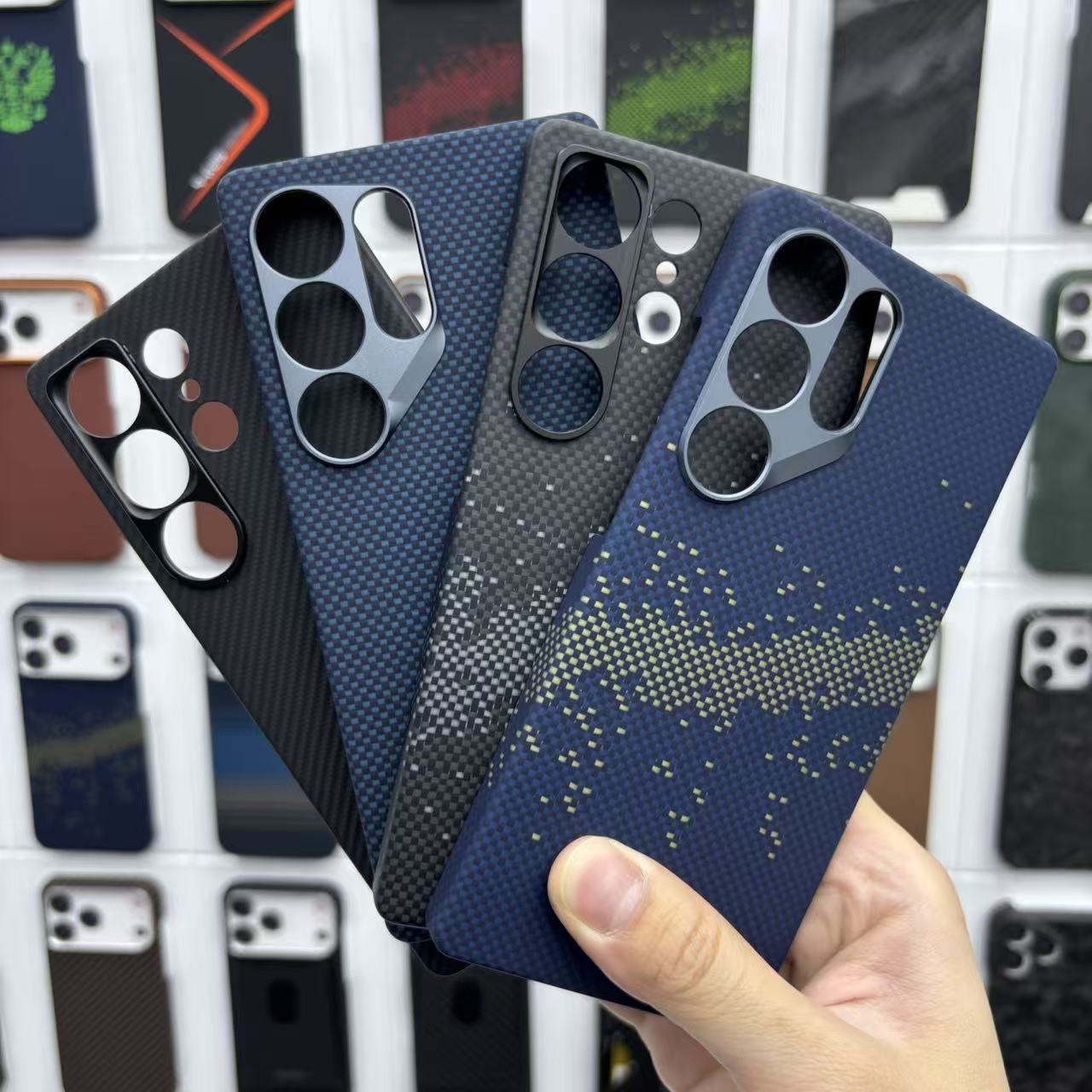 Samsung S25 Ultra üçün Kevlar Aramid Fiber Telefon Qoruyucu Örtük
