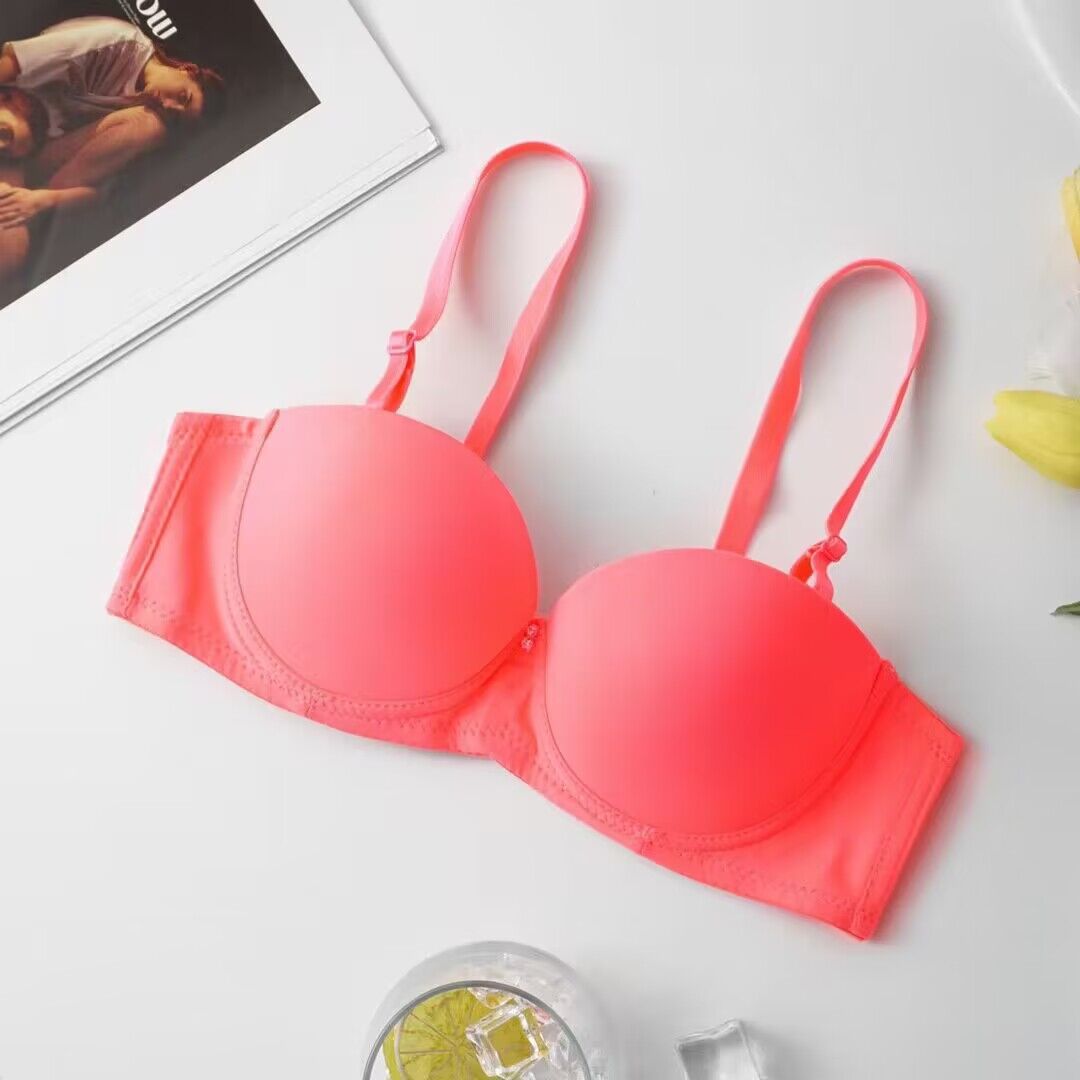 1/2 media taza pecho pequeño pecho plano empujar hacia arriba brillante simple taza no vacía ropa interior Comercio exterior Exportación transfronteriza Venta caliente