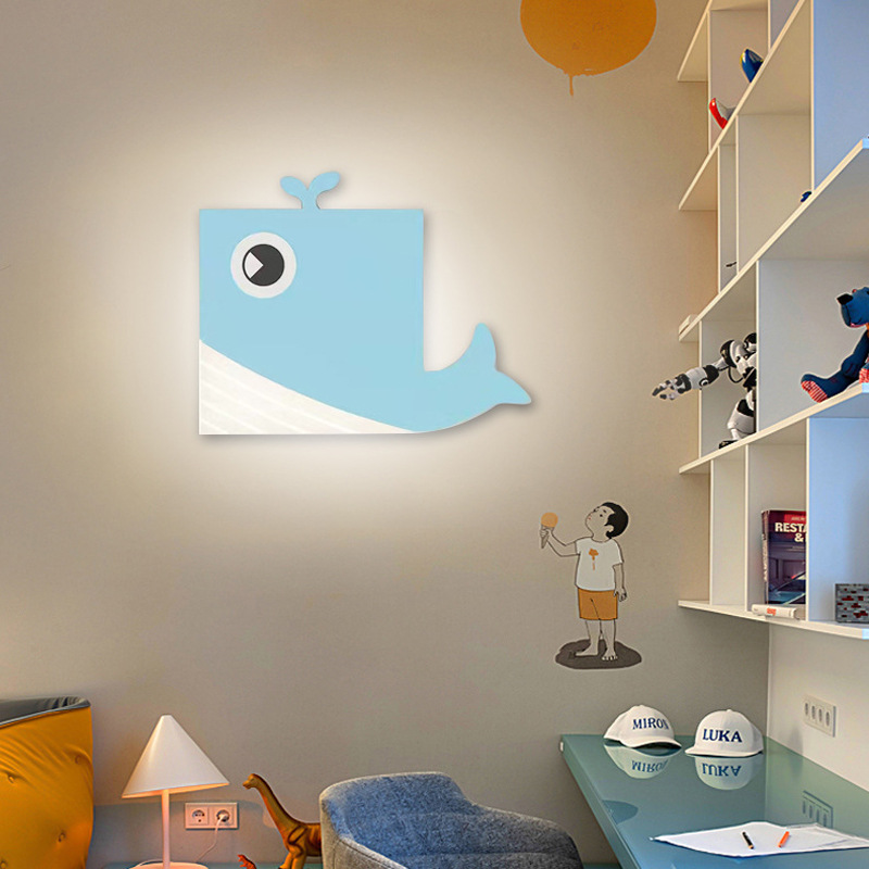 Niños creativos dormitorio noche lámpara de pared acrílico niños y niñas dormitorio decorativo lámpara de pared de dibujos animados lámpara de pared decorativa