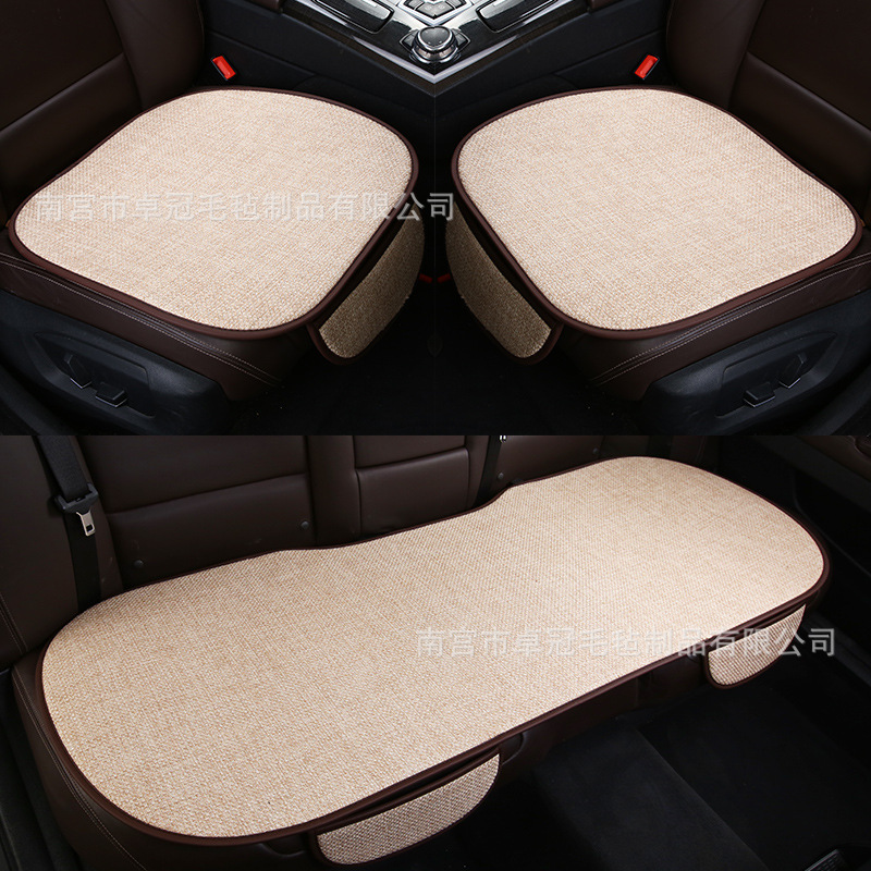 Car Seat Cushion, Suitable for All Seasons, Five-Seater Three-Piece Set, Linen Single Seat Cushion, Cross-Border Trade, Temu, Amazon, Independent Platform