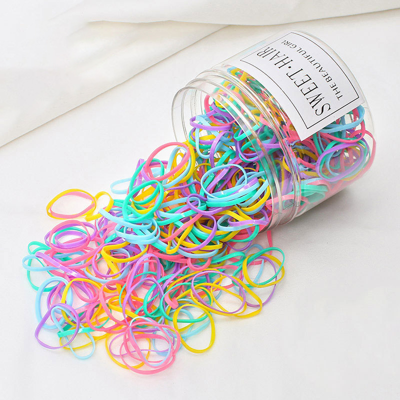 Cuerdas de cabeza de color mujeres negras coreanas niños lindos espesar banda de goma desechable toque de cabello red de pelo anillo