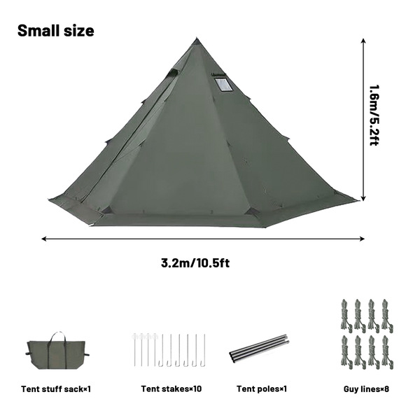 Thermal tent with chimney and snow skirt