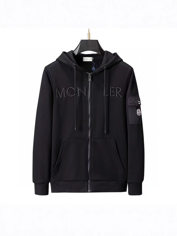 新款欧美蒙MON满印CLER口休闲开衫连帽拉链卫衣潮牌时尚男女套装|undefined