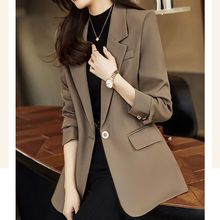 咖啡色英伦风西装外套女秋季2025新款时尚气质洋气宽松休闲小西服