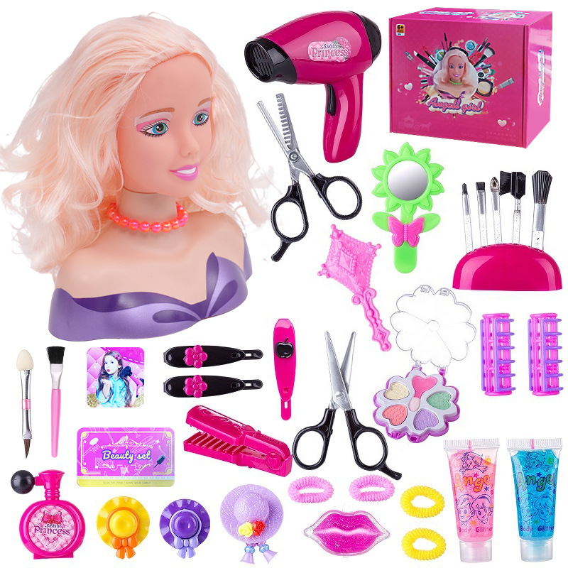 Cross-border modelo de medio cuerpo de los niños de juguete traje de vestir pelo medio cuerpo muñeca niña jugar casa maquillaje juguete