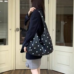 2025新款韩系ins风波点包包大容量时尚简约百搭单肩包通勤大包女