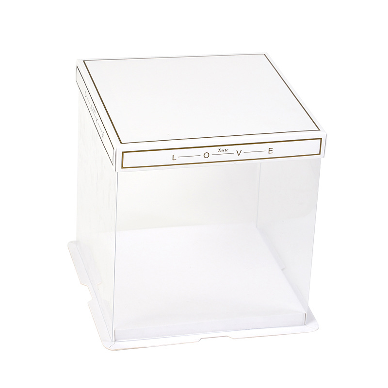 Caja de pastel de cumpleaños caja de embalaje caja de embalaje transparente 6 6 6 8 8 10 10 12 pulgadas de una sola capa, alta, alta transparencia y engrosamiento