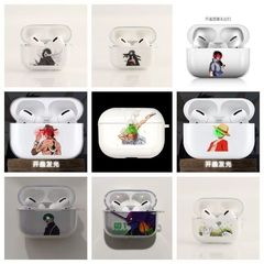 カバーを開けてライトを点灯アニメーション漫画 airpods pro2 世代ヘッドフォンカバー pro5 世代保護ケース apple 3 世代ソフトシェル 4